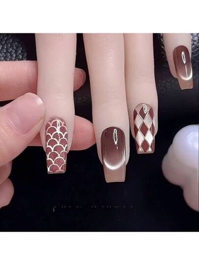 6 قطع/ مجموعة ملصقات فنية للأظافر فارغة، قالب فني للأظافر، تصميمات خطوط وبرنقع الفهد لجعل فن الأظافر والصالون أكثر سهولة