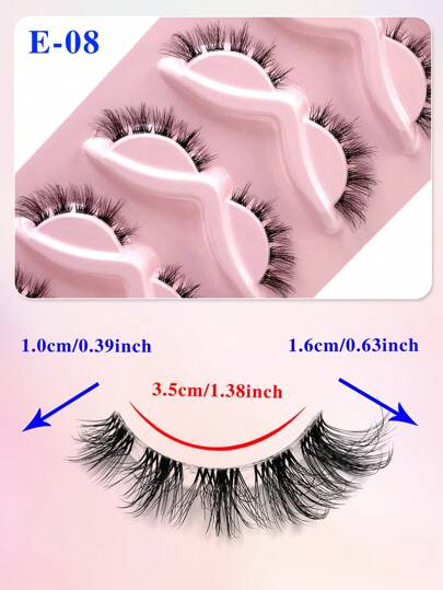 5 أزواج من رموش مينك اصطناعية فاخرة مع شريط شفاف، شكل عين القطة الطبيعي، قابلة لإعادة الاستخدام ومريحة ، مثالية لجميع المناسبات