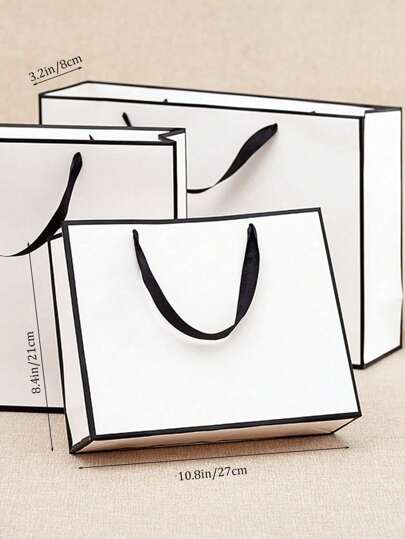 2/5/10 أكياس لف هدايا بمقابض، أكياس ورقية بيضاء، أكياس هدايا صناعية، أكياس تسوق السوبر ماركت، أكياس تجزئة، أكياس حفلة عيد الميلاد، أكياس زفاف المفضلة