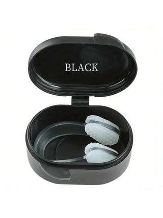 مشبك أنف سيليكون دقيق للسباحة والغوص - مضاد للاختناق ، مطابق بإحكام ، أسود - 1 علبة ، تدريب رياضي ، لا يسقط ، احتقان الأنف