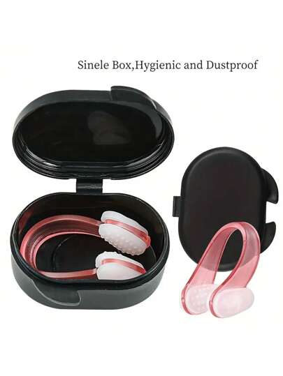 مشبك أنف سيليكون دقيق للسباحة والغوص - مضاد للاختناق ، مطابق بإحكام ، أسود - 1 علبة ، تدريب رياضي ، لا يسقط ، احتقان الأنف