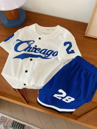 2 طقم بنطلون وقميص رياضي كاجوال ومزين بنقشات حرفية ورسوم كرتونية مناسب للأطفال الصغار، ملائم للحفلات والمناسبات اليومية المدرسية والسفر والرياضة في فصل الربيع والصيف