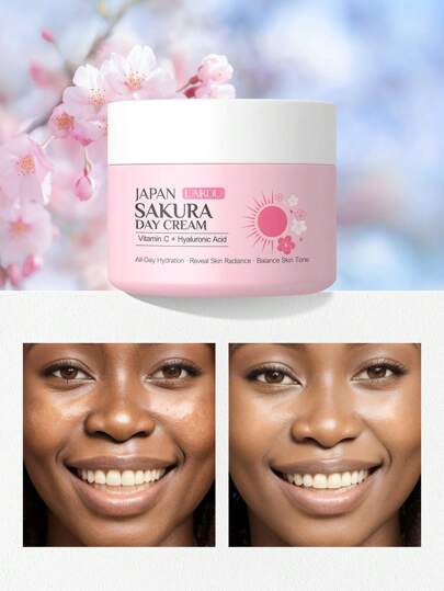 LAIKOU 1 قطعة كريم نهاري مضيء من ماركة LAIKOU اليابانية بنكهة الزهور الوردية، 30 جرام كريم مرطب ملون، كريم ترطيب و إحكام لجميع أنواع البشرة، كريم مضاد للأكسدة، هدايا العناية بالبشرة و البخار للبنات و المرأة لإستخدامات التجميل