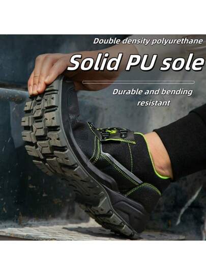 أحذية أمان للعمل مقاومة للسحق والثقب والزيت والاتساخ ، بتصميم قوي وسميك ومضاد للانزلاق، أحذية عمل مريحة