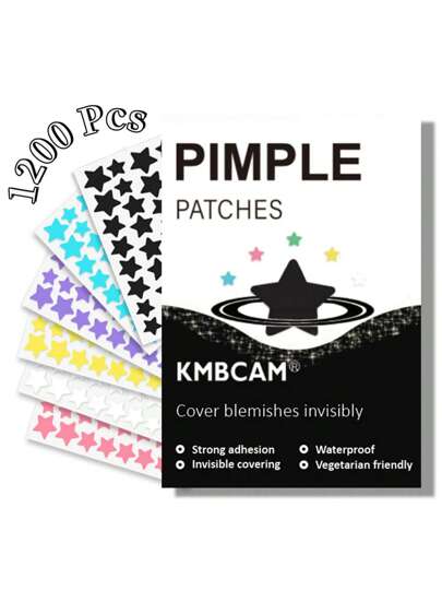 1200/960/720/480/240 قطعة بقعة نجمية (6 ألوان) لتغطية الوجه، بدون عطور ، بدون بارابين، مناسب للبالغين من الجنسين، متوافق مع جميع أنواع البشرة، بدون عطور، لا يُشمل أي مكونات