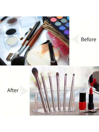 مجموعة واحدة، حامل أقلام بلاستيكي مجزأ 6 فتحات - رفوف تخزين لاستخدام المكتب والمنزل والمتجر، سهلة الاستخدام