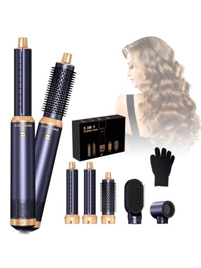 UKLISS مشط هواء ساخن متعدد الوظائف 5 في 1: مجفف شعر، محمر الشعر، لف وأكثر! هدية فريدة مثالية للرجال والنساء