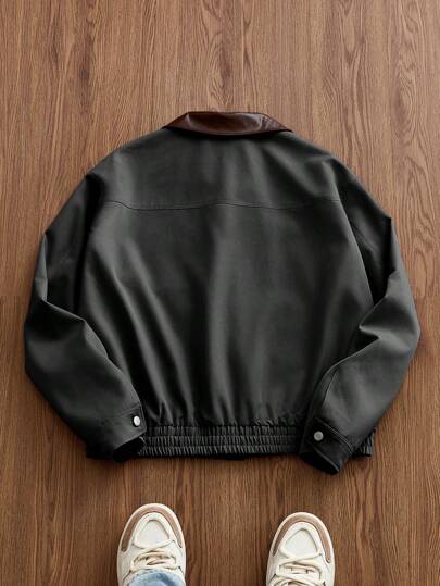 SWAVVY معطف غير متماسك عرضي على الأمام مشغول بالبسموك القياسي للرجال، يناسب الارتداء اليومي للشباب والمدرسة