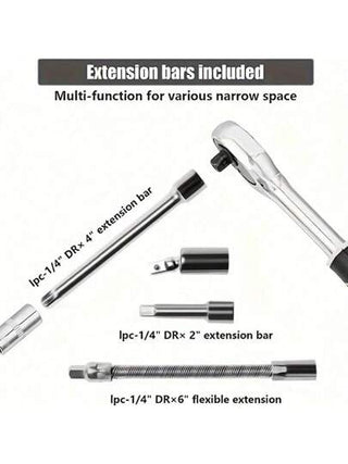 46 قطعة مجموعة أدوات إصلاح سيارات محترفة: مفكات ربط قابلة للنقل، متينة وسهلة الاستخدام - مناسبة لإصلاح السيارات والقوارب والدراجات النارية، والصيانة المنزلية والصناعية - تأتي مع حقيبة حمل
