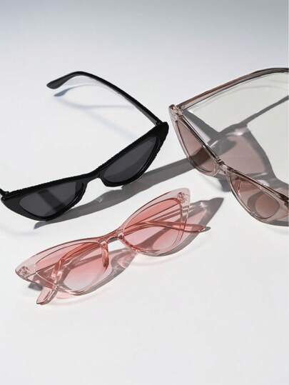 3 قطع نظارات بتصميم عين القطة، تصميم راقي وأنيق للاستخدام اليومي والسفر