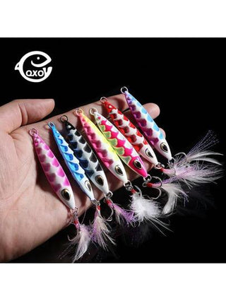 QXO QXO 20 30 40 جرام طعوم صيد أسماك معدنية على شكل حبار معززة بإضاءة معدنية متذبذبة، مجموعة شتوية لصيد الأسماك، ثقل قاعي صلب، جر الطعم على الجليد، طُعم أسماك معوّم للبحر