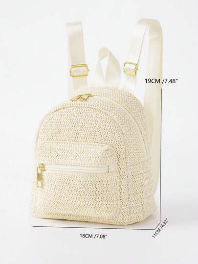 حقيبة ظهر للنساء مصنوعة من قماش خفيف الوزن مع أربطة قابلة للتعديل، للموضة المنسوجة المزخرفة بشريط كاموفلاج، للمناسبات/العطلات/الصيف، للعمل/المكتب، للطالبات الجامعيات