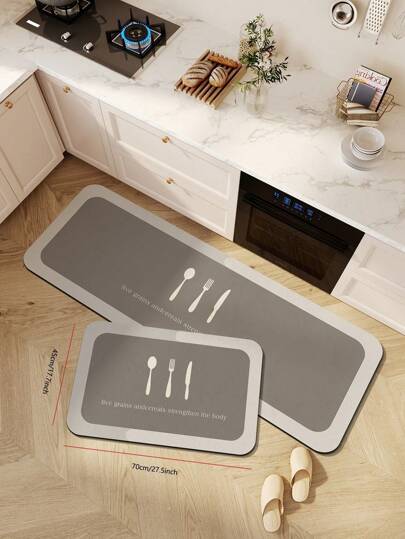 1قطعة سجادة مطبخ، سجادة مطبخ مقاومة للإرهاق والانزلاق وعازلة للماء، سجادة أرضية مريحة للوقوف في المطبخ، سجادة أرضية مقاومة للأوساخ، سجادة باب مطبخ قابلة للمسح، سجادة مدخل، سجادة أرضية ماصة للماء في الحمام، ديكور الغرفة