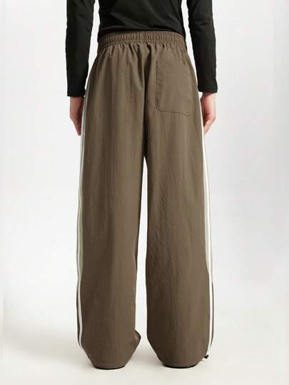 INFLATION بنطلون رياضي كاجول واسع الساق بأسلوب الرجعية للرجال