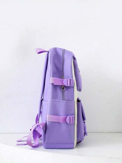 5 قطع مجموعة أنيقة بسيطة جميلة من حقيبة الظهر والحقيبة اليدوية بتصميم كابيبارا-سان الكابيبارا ذات السعة الكبيرة والقوية