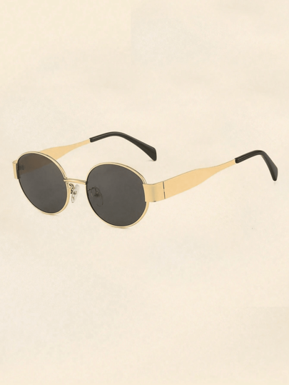 2 زوج من النظارات البيضاوية ذات الإطار المعدني للبنات للارتداء اليومي، اكسسوارات الشاطئ، نظارات شمسية للبنات