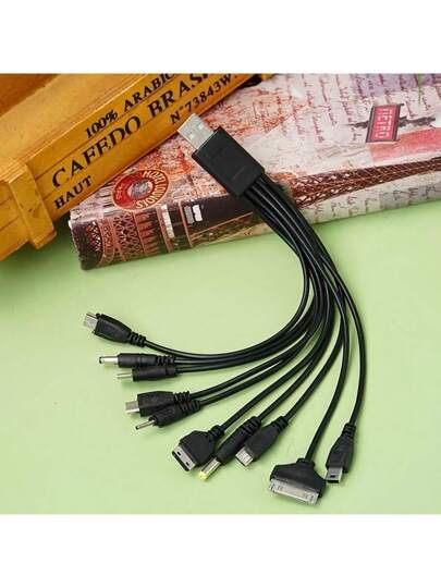 كابل شحن متعدد الوظائف 10 في 1، كابل بيانات متعدد الأغراض لشحن أجهزة محمولة متنوعة متوافق مع و Android والكاميرا والمشغل MP3 محول عالمي