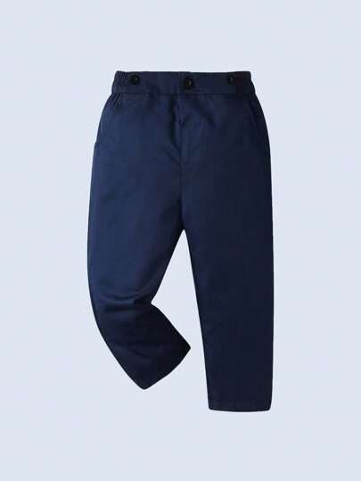 BOARNSEORL بنطلون أزرق كاجوال للأطفال الصغار، متعدد الاستخدامات مناسب للمناسبات والألعاب والمدرسة