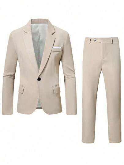 بدلة كاجوال رجالية لفصلي الربيع والخريف، تتضمن جاكيت وبنطلون