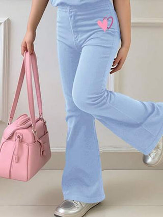 تيشيرتات بناتي مجموعة قميص أكمام قصيرة رقبة دائرية وبنطلون طويل كاجوال بسيطة لفتاة صغيرة، مناسبة للصيف بقطعتين