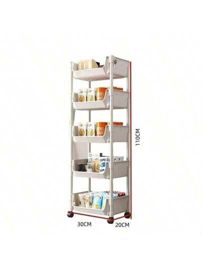 عربة تخزين متعددة الطبقات، حامل أرضي متحرك للمطبخ والحمام وغرفة النوم وغرفة الأطفال وأكثر من ذلك