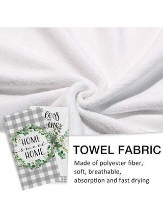 مجموعة منشفتي مطبخ 2 قطعة، "بيتنا الحلو" للربيع والصيف، منشفة جافة اللوز على وعاء ميسون اليدوي، قطعة قماش تجفيف الخبز والطهي، رمادي منقوش ريفي "ليبارك منزلنا"، ديكور مطبخ للفصول الأربعة، ديكور للمنزل والحفلات والزفاف والغرفة والمائدة