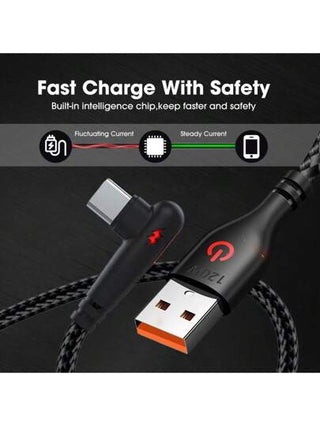 كابل شحن وبيانات نوع سي 120واط 6 أمبير سوبر شحن سريع متوافق مع هواتف سامسونج S24 ،S23 ،S22 و هواتف شاومي 14 ،13 ،12 و هواتف ريدمي K50 ،K60 و هواتف هواوي P40 ،Mate 40 ،كابل شحن نوع سي للألعاب، السيارة، وأطراف الكهرباء