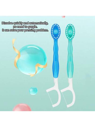 طقم فرشاة أسنان يدوية للبالغين عدد 10 قطع، رؤوس صغيرة، بدون ، تركيبة نكهة النعناع والشاي الأخضر والخوخ، لرعاية الأسنان والتنشيط