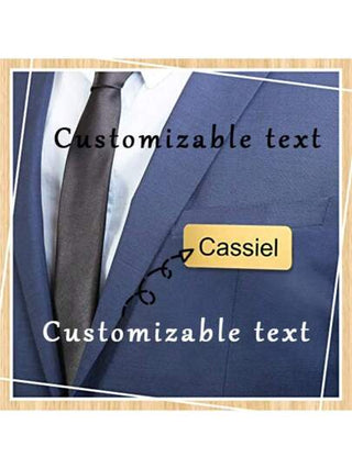 قطعة واحدة / شارة اسم محفورة على الطلب - شارة اسم من الفولاذ المقاوم للصدأ أنيقة مع نقش شخصي، تصميم بسيط، شارة شعار جديدة للعمل - شارة شكل مربع للمديرين والمهنيين