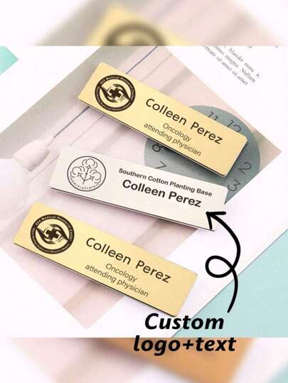 قطعة واحدة / شارة اسم محفورة على الطلب - شارة اسم من الفولاذ المقاوم للصدأ أنيقة مع نقش شخصي، تصميم بسيط، شارة شعار جديدة للعمل - شارة شكل مربع للمديرين والمهنيين