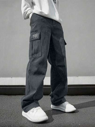 1 قطعة بنطلون رجالي ربيع/صيف عديد الجيوب أحادي اللون ضيق ملائم، مناسب للشاطئ، العطلات، التنقل، التمرين، الخارج، الكاجوال، الرياضة، اللياقة البدنية،الجري،ذو ساق مستقيمة، موضة الشارع الأنيق