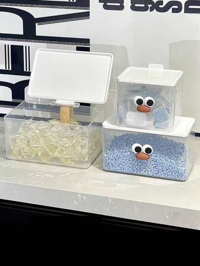 صندوق تخزين مسحوق الغسيل قطعة واحدة، حاوية مخصصة لكبسولات المنظفات، وعاء لتخزين كبسولات العطر، منظم لوازم الغسيل