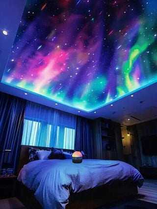 جهاز عرض بنمط الشفق الشمالي LED بأنماط ألوان متعددة وريموت كنترول، جهاز عرض مجرة النجوم، مصباح ليلي لغرفة النوم، جهاز عرض موجات، جهاز عرض النجوم، سينما منزلية، للتخييم، ديكور الحفلات، مصباح رومانسي