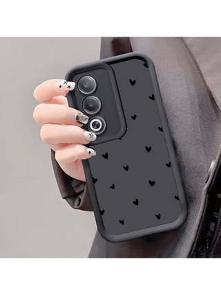غطاء هاتف واقي ضد الصدمات بتصميم قلب مبسط، غير قابل للانزلاق، متوافق مع هواتف iPhone، Honor، Redmi، Galaxy