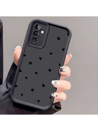 غطاء هاتف واقي ضد الصدمات بتصميم قلب مبسط، غير قابل للانزلاق، متوافق مع هواتف iPhone، Honor، Redmi، Galaxy