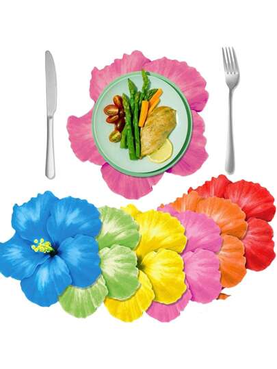 12 قطعة لوحات استهلاكية ذات نمط هاواي الاستوائي عباره عن أزهار الخبزية - ألوان متنوعة أشكال مستطيلة لأغراض الحفلات والأعياد مثل أعياد الميلاد وحفلات الخطوبة وما شابه ذلك ، اكسسوارات ديكور حفلات المنزل والأعراس