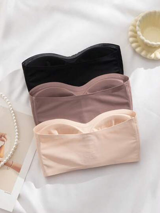 Shein Underwear&Sleepwear Basics 3 مجموعات ملابس داخلية للنساء، حمالة صدر مبطنة بلون متعدد الألوان مع إغلاق أمامي مرفوع