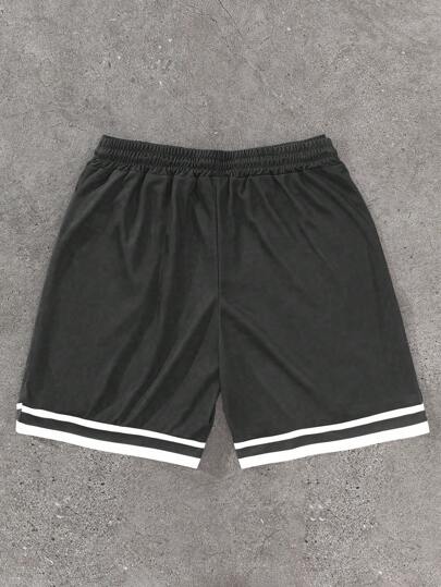 Manfinity Streetrush شورتات رجالية Manfinity Sporsity طباعة حرف مطاطية الخصر جيوب، شورتات رجالية مطبوعة رجال ملابس رجالية