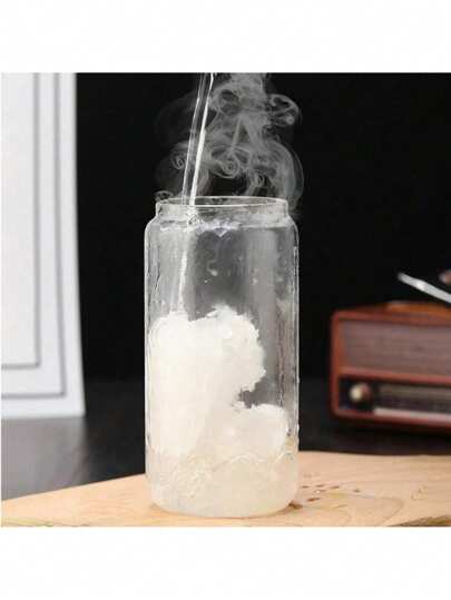 كوب قش من الزجاج الشفاف - غطاء خشبي، كوب مشروبات بطراز بسيط، مناسب لمتاجر الشاي المثلج والقهوة، يمكن أن يحتوي على العصائر والمشروبات الممزوجة والمياه الفوارة والكولا، صحي وسهل الحمل، خيار مثالي للمشروبات الصيفية.