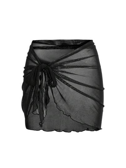 مايوه حريمي قطعة واحدة Swim Mulvari بدلة سباحة قصيرة الأكمام بسحّاب أمامي، قطعة واحدة من الشبك مربوطة، مناسبة للحشمة، باللون الأسود، مناسبة للبحر والربيع والصيف