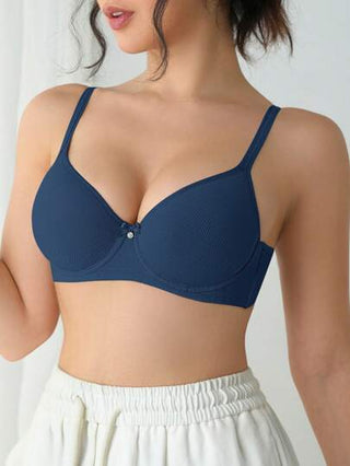 DesireSculpt قطعة واحدة من ملابس داخلية نسائية بلون واحد مزين بفيونكة وسلك لاسلكي