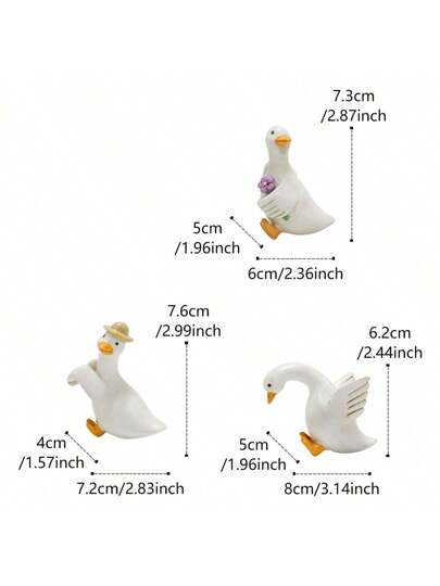 مجموعة مكونة من 3 قطع ، قلادة أصص زهور على شكل بطة تسلق جميلة، تماثيل بط معلقة للزينة الداخلية والخارجية، ديكورات فنية على شكل بط جميلة، ديكورات منزلية على شكل بط، ديكور لباحة المنزل والحديقة والمكتب، ديكورات عيد الحب، هدايا