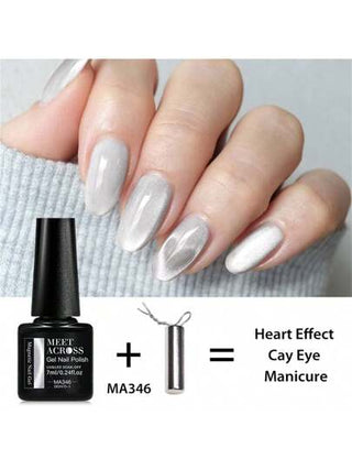 مجموعة مكونة من 2 قطعة ، طلاء أظافر جيل للفالنتاين 7مل ، طلاء الأظافر ذي العين القطة ينشئ تصميم حب للمناكير ، وقضبان مغناطيسية مرنة لصناعة تصميمات قلب دقيقة في فن الأظافر، أداة علاج مغناطيسي