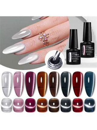 مجموعة مكونة من 2 قطعة ، طلاء أظافر جيل للفالنتاين 7مل ، طلاء الأظافر ذي العين القطة ينشئ تصميم حب للمناكير ، وقضبان مغناطيسية مرنة لصناعة تصميمات قلب دقيقة في فن الأظافر، أداة علاج مغناطيسي