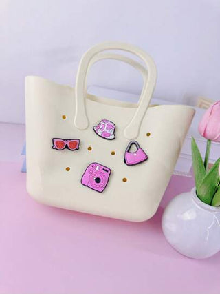 1 قطعة حقيبة يد جديدة للأطفال من السيليكون قابلة للفك ذات لون واحد وحرف