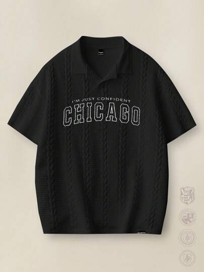 SWAVVY قميص بولو بتريكو بطبعة حرفية للرجال، بطراز الزي الجامعي، عودة إلى المدرسة