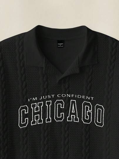 SWAVVY قميص بولو بتريكو بطبعة حرفية للرجال، بطراز الزي الجامعي، عودة إلى المدرسة