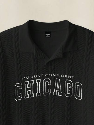 SWAVVY قميص بولو بتريكو بطبعة حرفية للرجال، بطراز الزي الجامعي، عودة إلى المدرسة