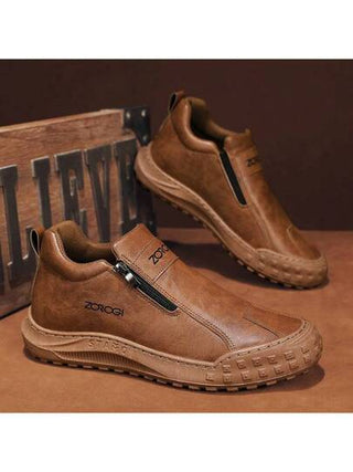 بوت رياضية كاجوال خارجية للرجال، كاحل، بوت مضاد للانزلاق بسحاب مقاوم للماء، وأحذية بدون كعب مختلفة الاستخدامات