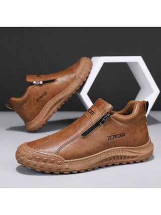 بوت رياضية كاجوال خارجية للرجال، كاحل، بوت مضاد للانزلاق بسحاب مقاوم للماء، وأحذية بدون كعب مختلفة الاستخدامات